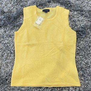 Ann Taylor 100% cashmere New With Tags yellow sweater vest/tank sleeveless